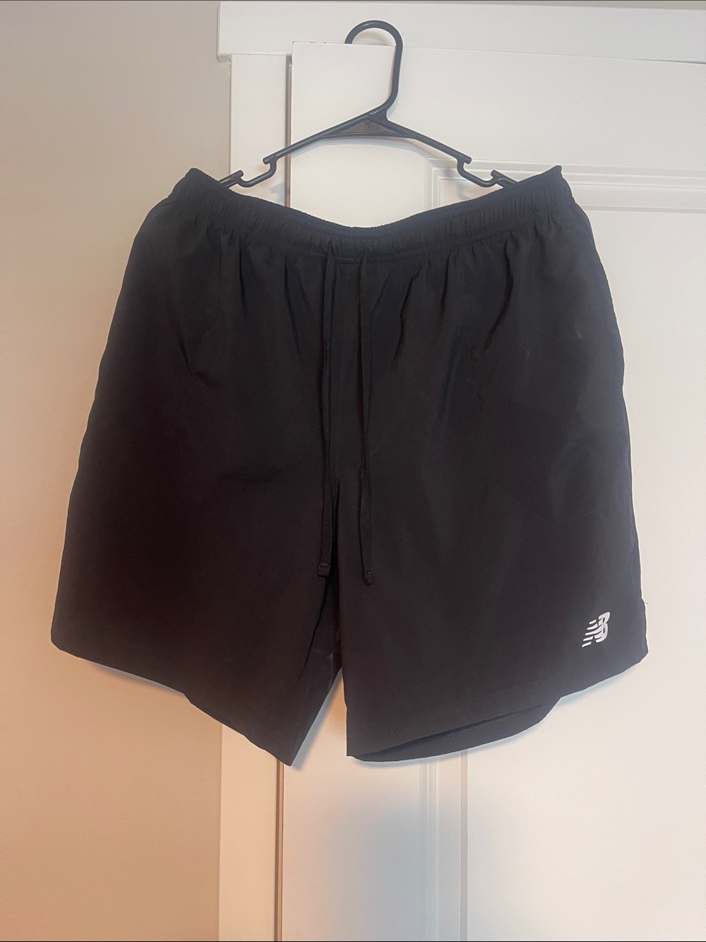 New Balance Black Men's Athletic Shorts with White Logo